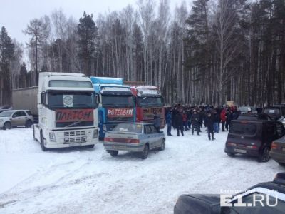 Дальнобойщики протестуют в Екатеринбург. Фото: e1.ru